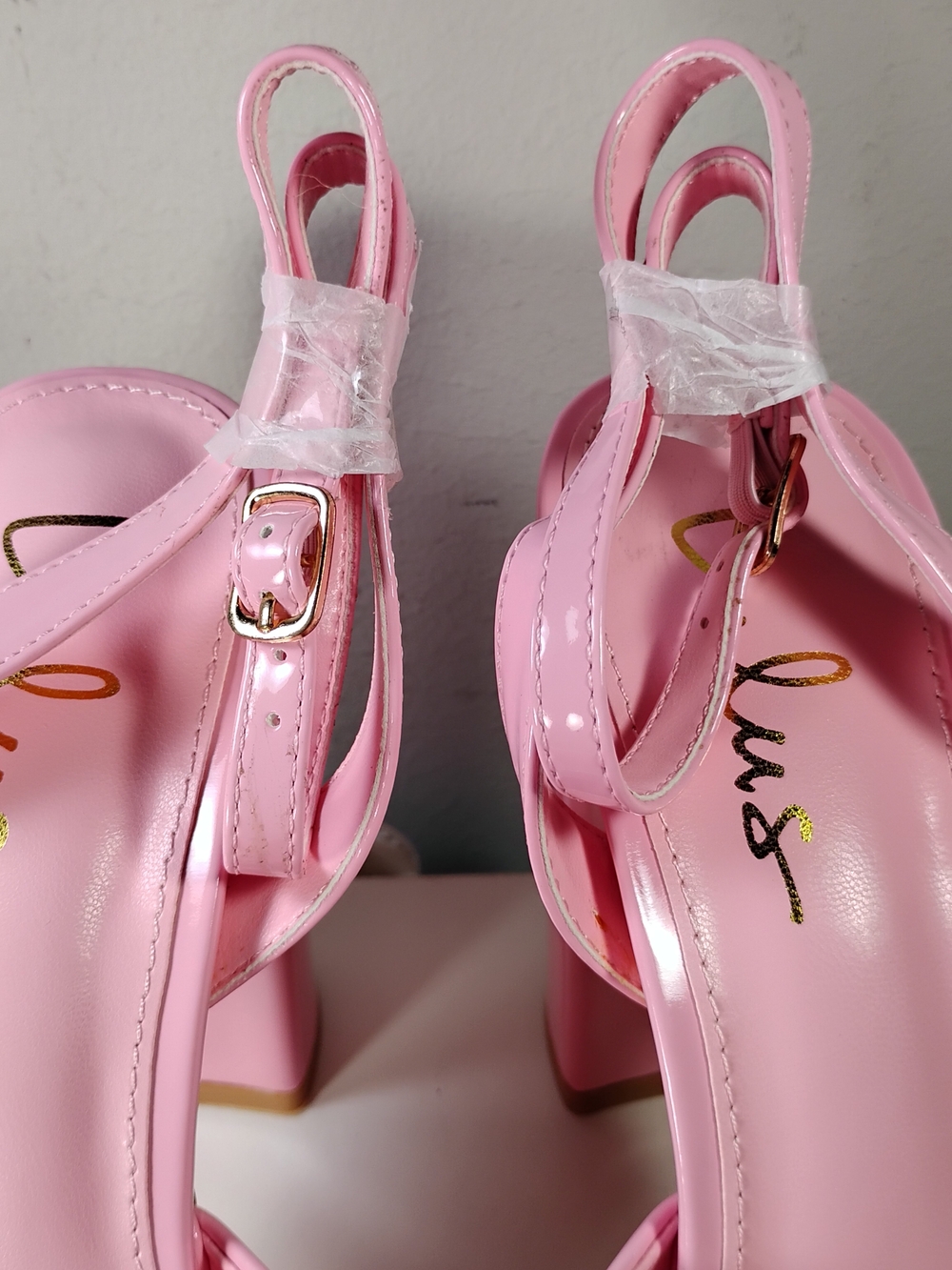 Lulus Women’s Pink Platform Block Heel Ankle Strap Pumps Size 8.5 New - Picture 10 of 12
